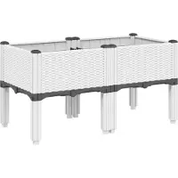 vidaXL Jardinière avec pieds blanc 80x40x42 cm PP