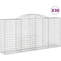 vidaXL Gabions avec arc surélevé 30 pcs 300x50x140/160cm Fer galvanisé