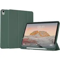 Accezz Coque tablette portefeuille Smart Silicone pour Apple iPad Air 11 pouces (2026) M4 / (2025) M3 / (2024) M2 / Air 5 (2022) / Air 4 (2020) - Vert foncé