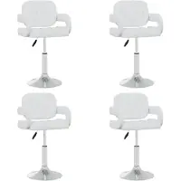 vidaXL Chaise de salle à manger 4 pcs. Pivotant Blanc Similicuir