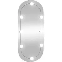 vidaXL Miroir mural avec lampes LED 35x80 cm Verre Ovale