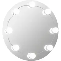 vidaXL Miroir mural avec éclairage LED rond en verre