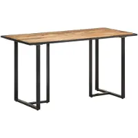 vidaXL Table de salle à manger 140 cm Bois de manguier rugueux