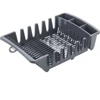 Metaltex Spülkorb Polyproypeln 45 x 29 x 12 cm Smartex, mit Besteckablage, Égouttoir à vaisselle, Gris