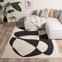FRAAI Tapis japandi | Yori Abstract Crème/Noir | 120x170cm | Crème | Rectangulaire | Tapis