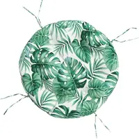 vidaXL Coussin Rond À Motif De Feuilles Ø 60 X11 Cm Tissu Oxford