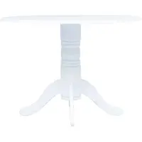 vidaXL Table de salle à manger blanche 106 cm en bois massif d'hévéa