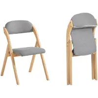 SoBuy Chaise Pliante en Bois avec Assise Rembourrée