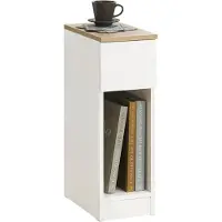 SoBuy Table de chevet - - 1 tiroir + espace ouvert - 20x35x60 - Blanc