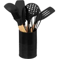 5 Five Boîte à ustensiles en métal noir avec 7 accessoires