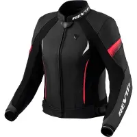 REV'IT! Veste moto en cuir Revit Xena 4 pour femme, noir/rose, 44