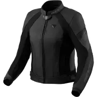 REV'IT! Xena 4, veste en cuir perforé femmes ,Noir/Gris Foncé ,44