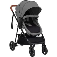 vidaXL Poussette 2 en 1 Gris clair et noir Acier