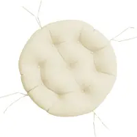 vidaXL Coussin rond crème Ø 60 x11 cm tissu oxford