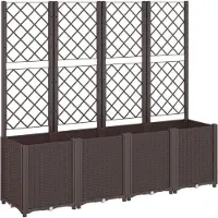 vidaXL Jardinière avec treillis marron 160x40x140 cm PP