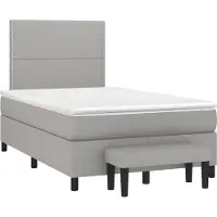 vidaXL Lit boxspring avec matelas gris clair 120x190 cm Tissu