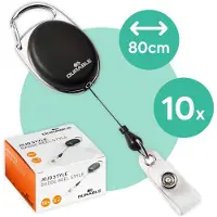 Durable Porte-badge Jojo Style, avec boucle à bouton-pression, sans porte-carte, 10 p., noir
