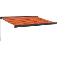 vidaXL Marquise rétractable Orange et brun 3,5x2,5 m Tissu & aluminium