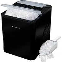 Kitchenbrothers Machine à glaçons - - 1L - Avec pelle à glace - Easy Clean - 9 glaçons en 8 min. - Noir