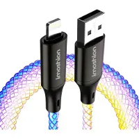 IMoshion Câble de charge rapide lumineux RGB - USB-A vers Lightning - 1 mètre