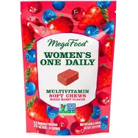 MegaFood , Multivitamines Quotidiennes Pour Femmes, Mixte de Baies, 30 Pâtes Fruitées Individuellement Emballées