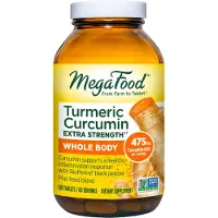 MegaFood , Curcumine de Curcuma Extra Fort, Corps Entier, 475 mg, 120 Comprimés (237,5 mg par Comprimé)