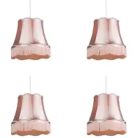 QAZQA Ensemble de 4 lampes suspendues rétro roses 45 cm - Granny