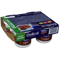 Delical Crème HPHC Sans sucres Cacao 4x125 g Aliment
