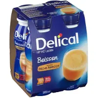 Delical Boisson lactée HPHC Pêche - Abricot 360 kcal 4x200 ml Fluide