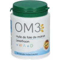 OM3 Huile de Foie de Morue Vit A+D, Capsule 120 pc(s) Capsule(S)