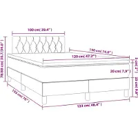 vidaXL Lit boxspring avec matelas noir 120x190 cm Tissu