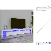 vidaXL Armoire TV avec lampes LED Blanc 260x36,5x40 cm - Meuble TV