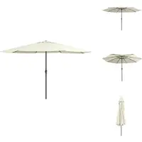 vidaXL Parasol avec mât métallique 400 cm Blanc sable - Parasols & ombrelles