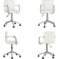 vidaXL Chaise de salle à manger Pivotante Blanc Similicuir - Chaise de salle à manger - Chaise - Chaises