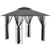 vidaXL Pavillon avec parois latérales Anthracite 300x300x270 cm Acier