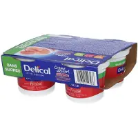 Delical Crème HPHC Sans sucres Fraise 4x125 g Aliment