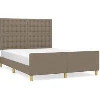 vidaXL Cadre de lit sans matelas Taupe 140x190 cm Tissu