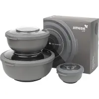 Amuse Set de saladiers Life, Lunch box, Gris