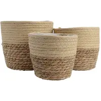 Ksd Jute Baskets Set 20x17 Cm 3 Units Beige