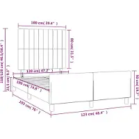 vidaXL Cadre de lit sans matelas bleu 120x190 cm Tissu