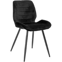 NABER Bronx71 Chaise de salle à manger en velours Toby moderne noir