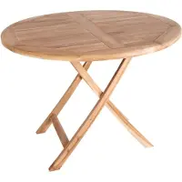Ebuy24 Oline Table de jardin Ø100 cm, en teck massif.