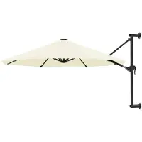 vidaXL -Parasol mural en métal 300 cm Sable -Gelenkt