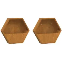 vidaXL Jardinières murales 2 pcs Rouillé Acier corten 46x10x40 cm