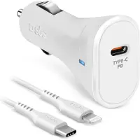 SBS Chargeur de voiture , 1x USB-C PD 20W, câble Lightning de 1m inclus