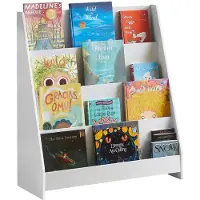 SoBuy Bibliothèque Enfant - 4 compartiments de rangement - Blanc - 80x30x88 cm