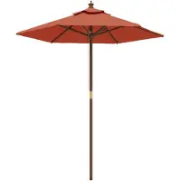 vidaXL Parasol avec mât en bois Terracota 196x231 cm