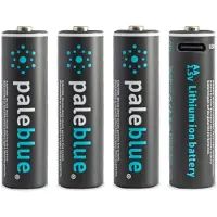 Pale Blue 4 piles AA rechargeables Paleblue, format mignon, USB-C, 1,5V, 1700mAh – 2,55Wh, lithium-ion