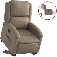 vidaXL Fauteuil relax avec releveur électrique Cappuccino similicuir