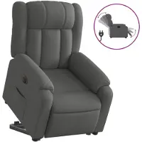 vidaXL Fauteuil relax avec releveur électrique Tissu gris foncé